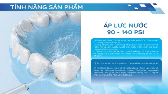 Áp lực nước 90 - 140 psi