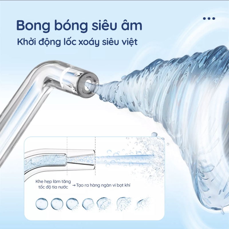 Máy Tăm Nước Thông Minh iSmile ES50 - Màn Hình LED - Công Nghệ Siêu Âm - Cảm Biến Áp Suất -Vệ Sinh Răng Niềng, Chỉnh Nha